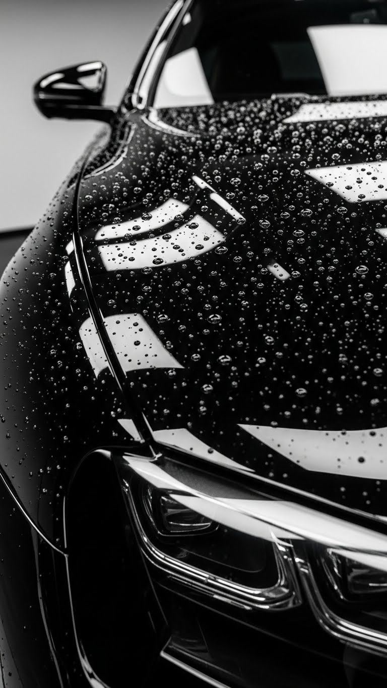 Efecto hidrofóbico en BMW negro